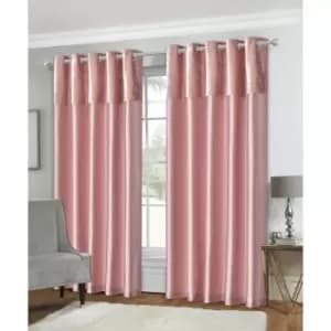 Isabella Rose Olivia Velvet Top Eyelet Curtains - Blush - 117cm (46") X 137cm (54") TJ Hughes