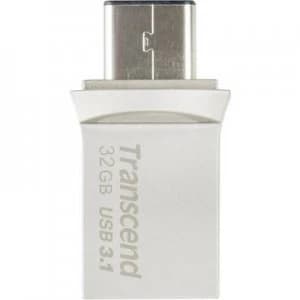 Transcend JetFlash 890 USB smartphone/tablet extra memory Silver 32GB USB 3.1, USB-C