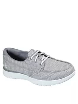 Skechers On-the-go Flex Ashore Boat Shoes, Grey, Size 3, Women