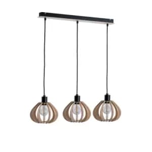 Nicolet Bar Pendant Ceiling Light Black, 62cm, 3x E27