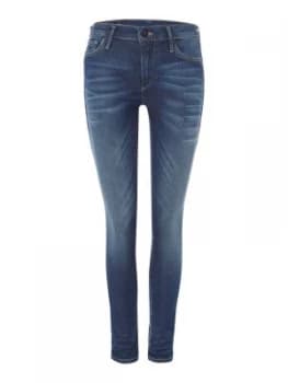 True Religion Halle mid rise super skinny stretch in blue denim Denim Dark Wash