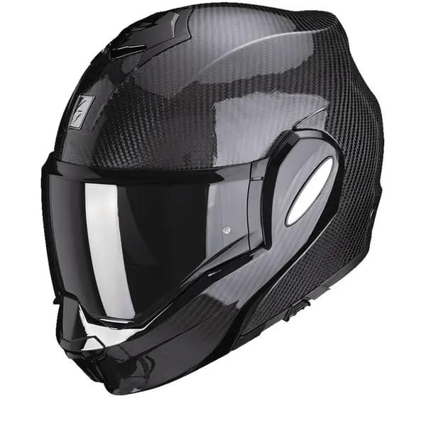Scorpion Exo-Tech Evo Carbon Solid Black Modular Helmet Size L