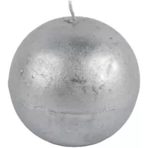 Metallic Ball Candle - 32 Hours - Silver - Nicola Spring