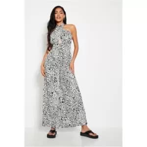 I Saw It First White Woven Leopard Print Halterneck Sleeveless Jumpsuit - White