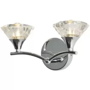 Spa Reena 2 Light Wall Light Clear Glass and Chrome