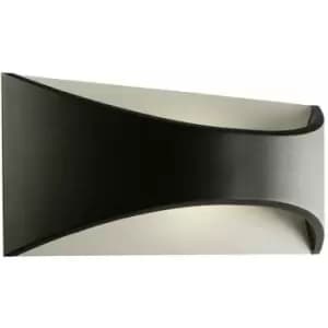 Loops - IP65 Outdoor Modern Curved Wall Light Black Texture Aluminium 12W Warm White led