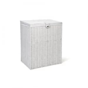 ARPAN Laundry Basket WB-9358-LWT Plastic White 58.5cm With Removable Lid L 85