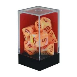 Chessex Poly 7 Dice Set: Festive Sunburst With Red