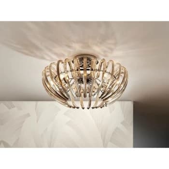 Schuller Ariadna - 9 Light Crystal Flush Ceiling Light Chrome, champagne, G9