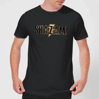Shazam Gold Logo Mens T-Shirt - Black - 3XL - Black