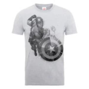 Marvel Avengers Assemble Captain America Mono T-Shirt - Grey - L