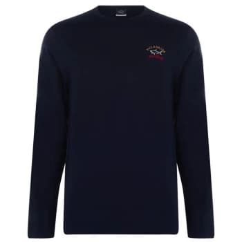Paul And Shark Crew Logo Long Sleeve T Shirt - Blue