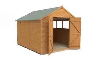 Forest Garden 10 x 8ft Apex Shiplap Dip Treated Double Door Shed with Assembly