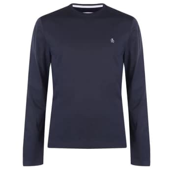Original Penguin Original Long Sleeve Crew T Shirt - Blue