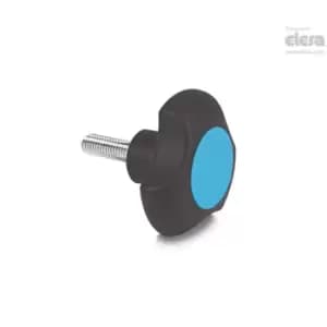 ELESA Lobe knob-VTT.32-C-p-M6x40-C5 Blue
