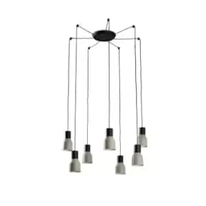 Kombo Grey Cluster Drop Ceiling Pendant 7 Light