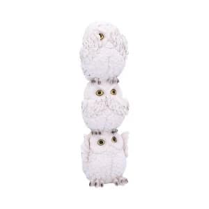 Wisest Totem Three White Owls Ornament