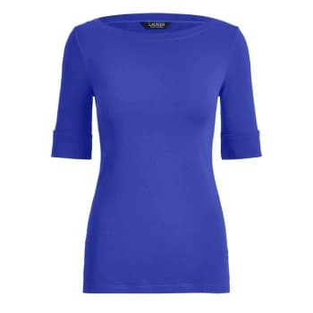 Lauren by Ralph Lauren Judy Elbow Sleeve T Shirt - Sapphire Star