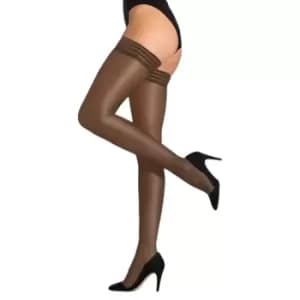 Couture Womens/Ladies Perfectly Sheer Tri Band Hold Ups (1 Pair) (Large) (Barely Black)