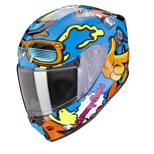 Scorpion EXO-JNR Fun Blue Orange Full Face Helmet Size S