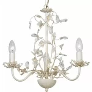 Hanging Flush Ceiling Pendant 3 Light cream gold Chandelier Lamp Bulb Holder