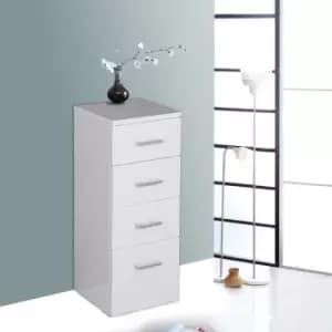 White 4 Drawer Bathroom Cabinet Floor Standing Storage Furniture Unit 300mm