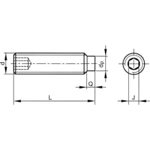 M16X20 Skt Set Screw - Dog Point (GR-45H) (14.9)