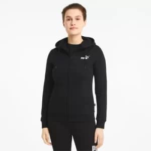 PUMA Essentials Full-Zip Womens Hoodie, Black, size Medium, Clothing