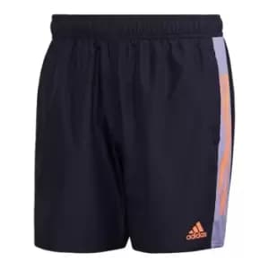 adidas Short Length Colorblock 3-Stripes Swim Shorts Mens - Blue