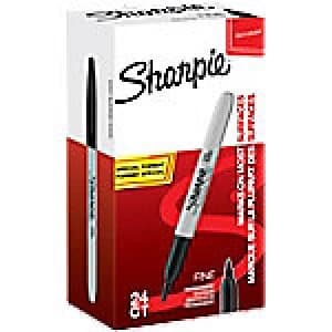 Sharpie Permanent Marker Fine Bullet 1mm Black 24 Pieces
