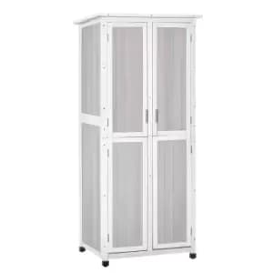 Outsunny 2' 6'' x 1 10'' Wooden 3-Tier Garden Storage Cabinet - Grey