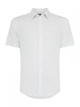 Mens Michael Kors Short sleeve pin dot slim fit shirt White