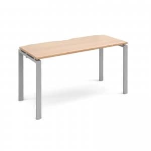 Adapt II Starter Unit Single 1400mm x 600mm - Silver Frame Beech top