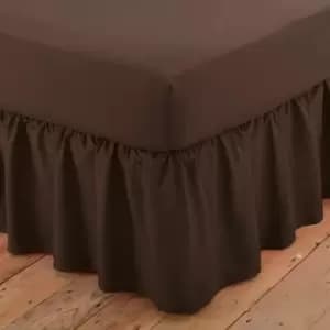 Poetry Plain Dye 144 Thread Count Combed Yarns Chocolate King size Platform Valance - Charlotte Thomas