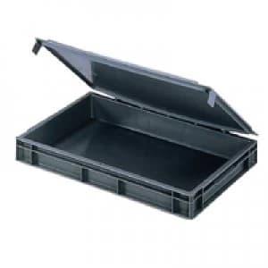 Slingsby VFM Black Euro Pallet Stacking Box With Lid 307446