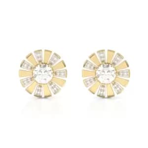 JG Fine Jewellery 9ct Gold Diamond & White Topaz Sunray Stud Earrings