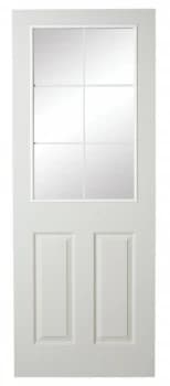 Wickes 6 Light Internal White Glazed Primed Grained Moulded Door - 1981 x 686mm