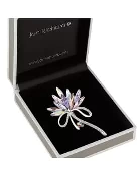Jon Richard Pink Navette Pave Brooch
