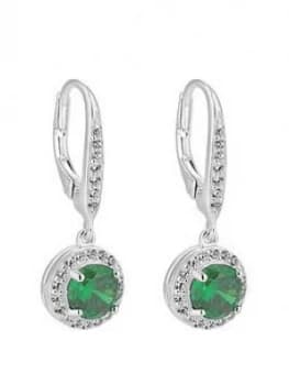 Simply Silver Sterling Silver Cubic Zirconia Green Clara Drop Earrings