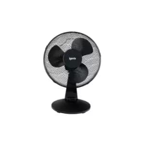 Portable Desk Fan, 3 Speed, 12 Inch, Black - DF1210BL - Igenix