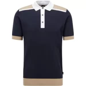 BOSS Boss Tadini Knitted Polo Shirt Mens - Blue