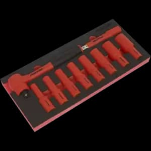 Sealey 10 Piece 1/2" Drive VDE Insulated Socket Set in Module Tray 1/2"