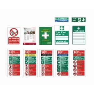 Stewart Superior Safety Signs Starter Pack for Small Sized Businesses Pack of 10 Signs.