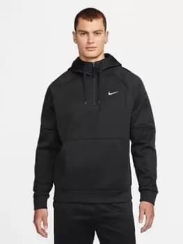 Nike Train Therma 1/4 Zip Overhead Hoodie - Black/White Size M Men