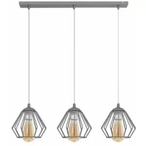 Helam Agat Straight Bar Pendant Ceiling Light Grey 65cm
