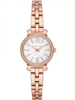 Michael Kors Petite Sofie Rose Tone Bracelet Watch MK3834