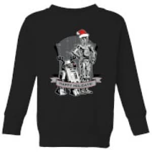 Star Wars Happy Holidays Droids Kids Christmas Sweatshirt - Black - 11-12 Years