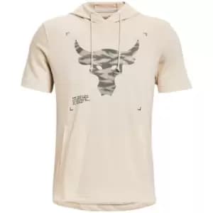 Under Armour Project Rock Terry Short Sleeve Hoodie Mens - White