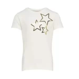 Only KONMOULINS STAR Girls Childrens T shirt in White - Sizes 6 years,10 years,12 years