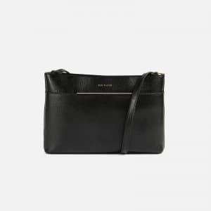 Ted Baker Womens Golnaz Saffiano Bar Detail Cross Body Bag - Black